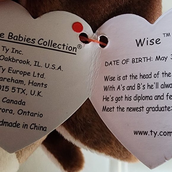 TY Beanie Babies - Rare Wise The Owl Date Errors! - Picture 10 of 10